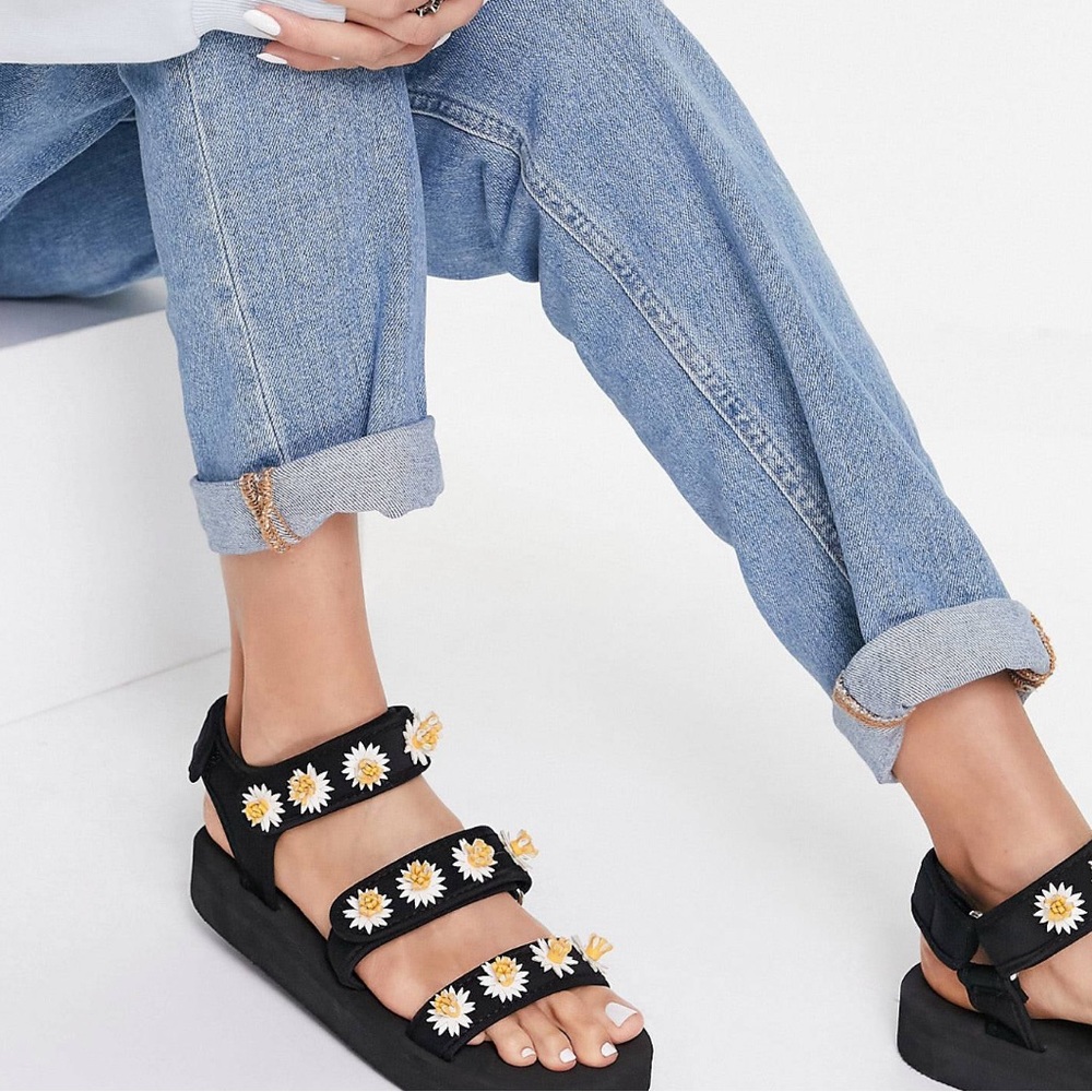 ASOS Design Forget Me Not Daisy Sporty Sandals